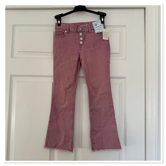 Girl’s Mid-Rise Button Fly Flare Jeans Cat & Jack - Picture 2 of 4